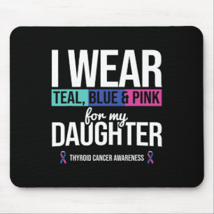 Tapis De Souris Turquoise Rose Bleu Pour Fille Thyroïde Cancer