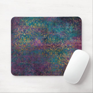 Tapis De Souris Turquoise rose violet Gold Damas