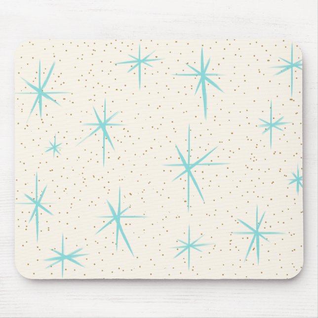 Tapis De Souris Turquoise Starbursts Mousepad d'âge d'espace (Devant)