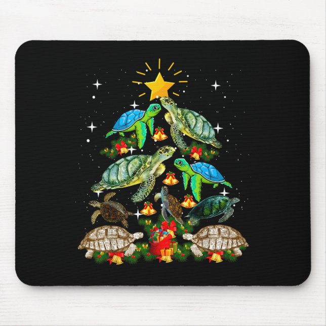 Tapis De Souris Turtle Christmas Tree Shirt  (Devant)
