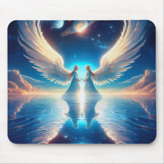 Tapis de souris Twin Angels in the Clouds