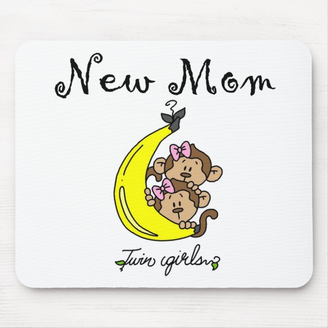 Tapis De Souris Twin Girls New Mom T-shirts et cadeaux (Devant)