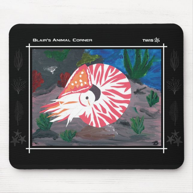 Tapis De Souris TWIS Mousepad : Le Nautilus faisant le coin animal (Devant)