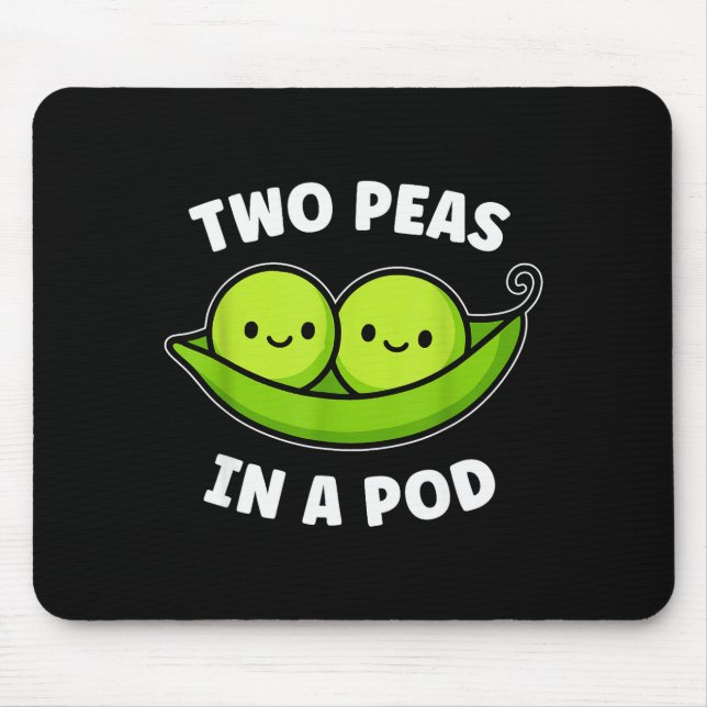 Tapis De Souris Two Peas In A Pod Cute Kawaii Funny  (Devant)