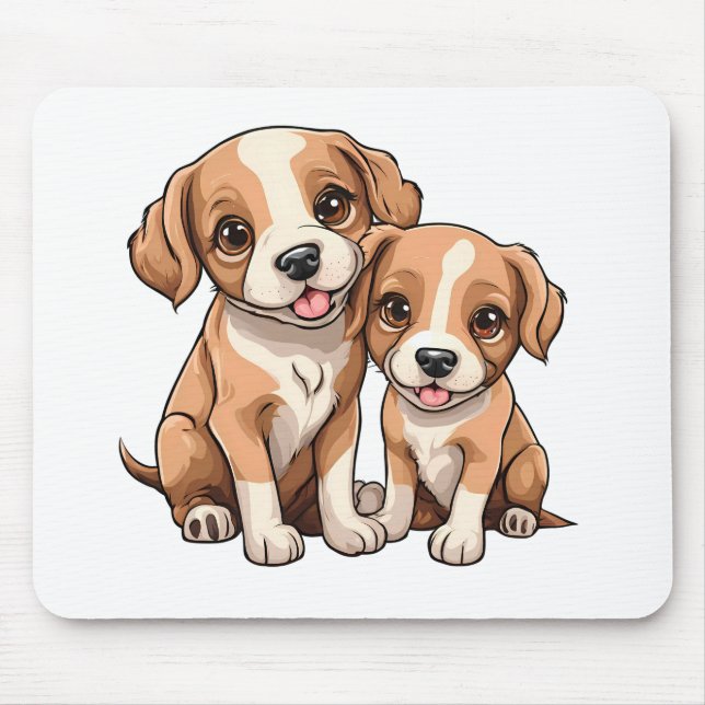 Tapis De Souris TWO PUPPIES Mouse Pad (Devant)