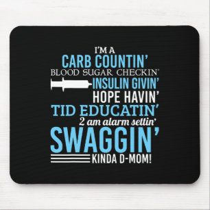 Tapis De Souris Type 1 Diabète Maman Fun T1D Diabétique Sensibilis