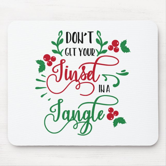 Tapis De Souris Typographie amusante Noël (Devant)
