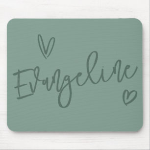 Tapis De Souris Typographie de script moderne sage coeur girly élé