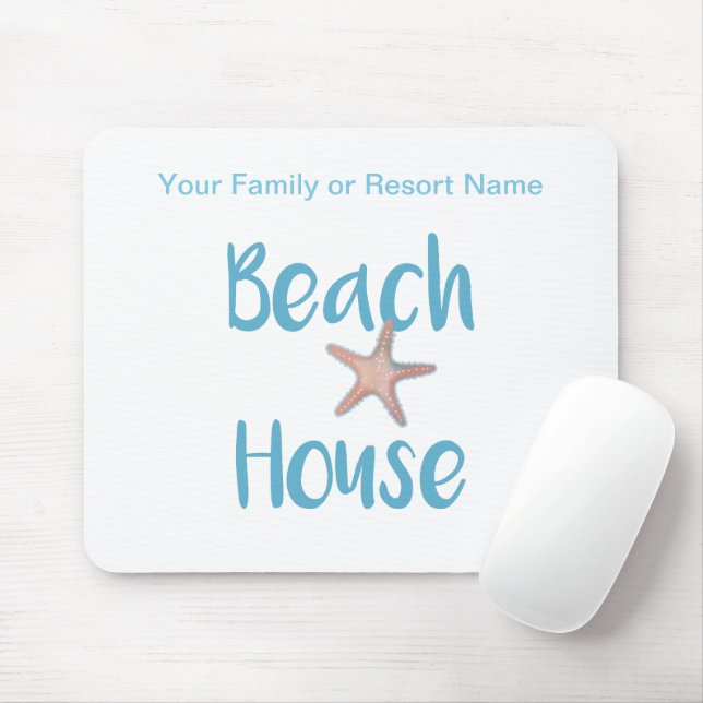 Tapis De Souris Typographie des maisons de plage (Avec souris)