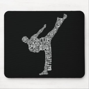 Tapis De Souris Typographie du karaté - Coach Arts Martiaux Comt S