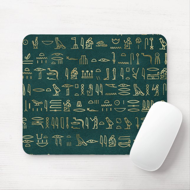 Tapis De Souris Typographie égyptienne des Hiéroglyphes d'or (Avec souris)