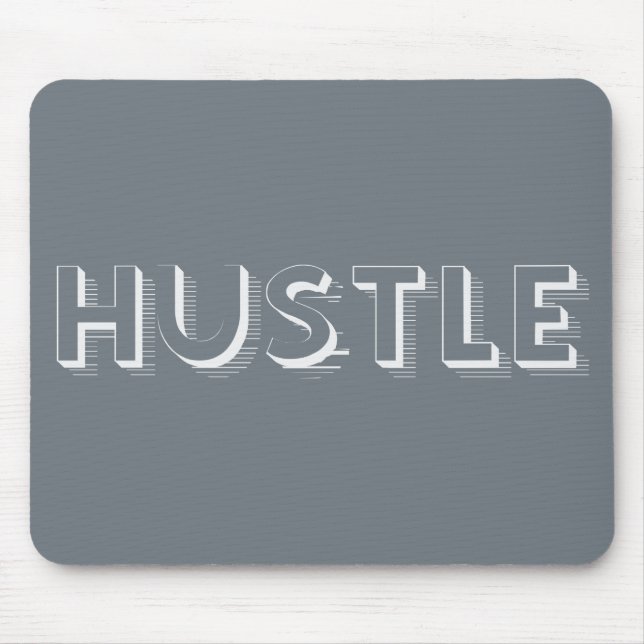 Tapis De Souris Typographie moderne White Hustle (Devant)