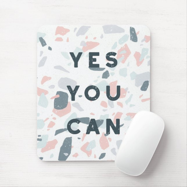 Tapis De Souris Typographie - Oui Vous Pouvez (Avec souris)