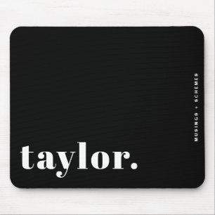 Tapis De Souris Typographie Rétro Noir et Blanc Personnalisée