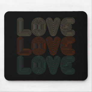 Tapis De Souris Typographie simple d'amour rétro Valentine   Mouse