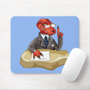 Tapis De Souris Tyrannosaurus Rex Boss Assis À Un Bureau. 2