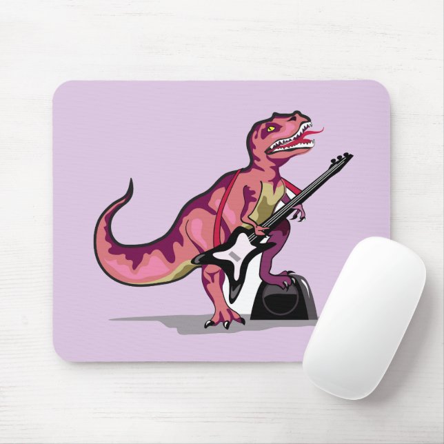 Tapis De Souris Tyrannosaurus Rex Jouant La Guitare. (Avec souris)