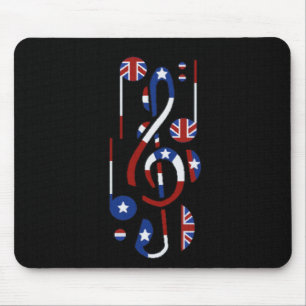 Tapis De Souris U.K. Et notes de musique des Etats-Unis