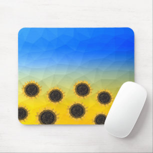 Tapis De Souris Ukraine jaune bleu géométrie maillage motif Fleurs