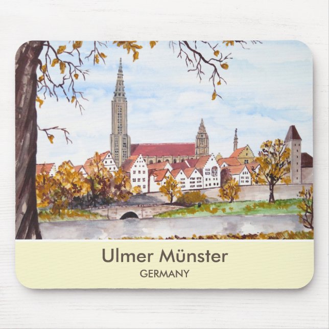 Tapis De Souris Ulm Minster Allemagne Tableau de Farida Greenfield (Devant)