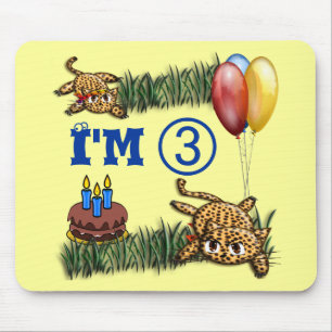 Tapis De Souris Ultra mignon 3 ans Leopard Safari Anniversaire