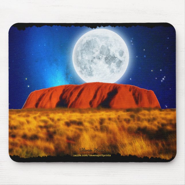 Tapis De Souris ULURU Ayer's Rock Australian Outback Art (Devant)