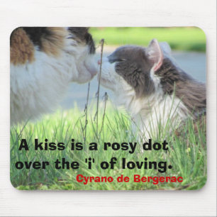 Tapis De Souris Un baiser est le "i" de l'amour