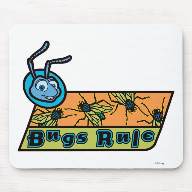 Tapis De Souris Un bug's Life's Flik "Bugs Rule" Disney (Devant)