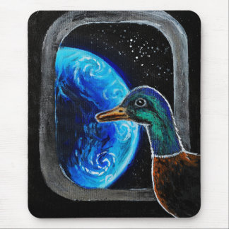 Tapis De Souris Un canard envoyé dans l'espace extra-atmosphérique