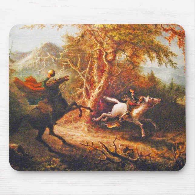 Tapis De Souris Un cavalier sans tête poursuivant la grue Ichabod (Devant)
