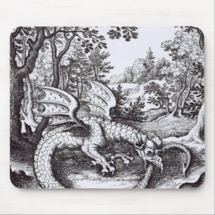 Tapis De Souris Un dragon dans la forêt