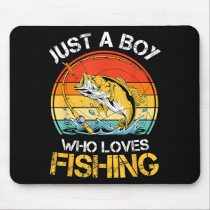 Tapis De Souris Un garçon qui aime les blagues de pêche Garçons Pê