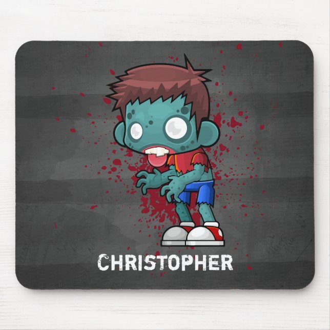 Tapis De Souris Un gars cool Zombie avec du sang / Paint Splatter (Devant)