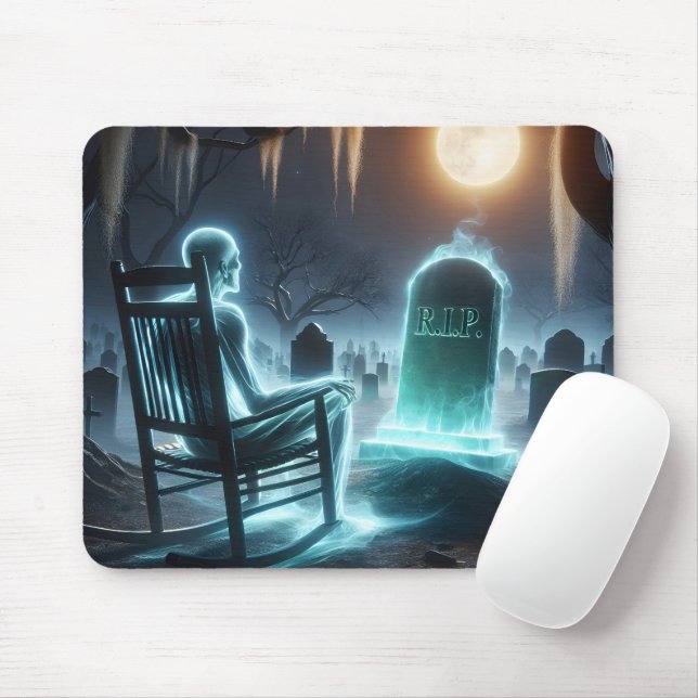 Tapis De Souris Un Homme Ghoost Dans Le Cimetière (Avec souris)