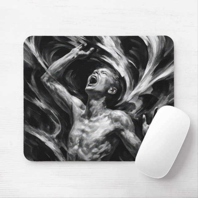Tapis De Souris Un Homme Qui Crie Dans Anguish (Avec souris)
