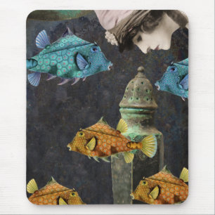 Tapis De Souris Un Imaginaire Collage D'Aventure Sous-Marine