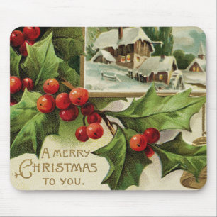 Tapis De Souris Un joyeux Noël pour vous Holly Mousepad