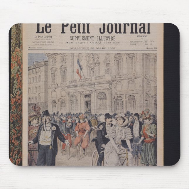 Tapis De Souris Un mariage sur une bicyclette (Devant)