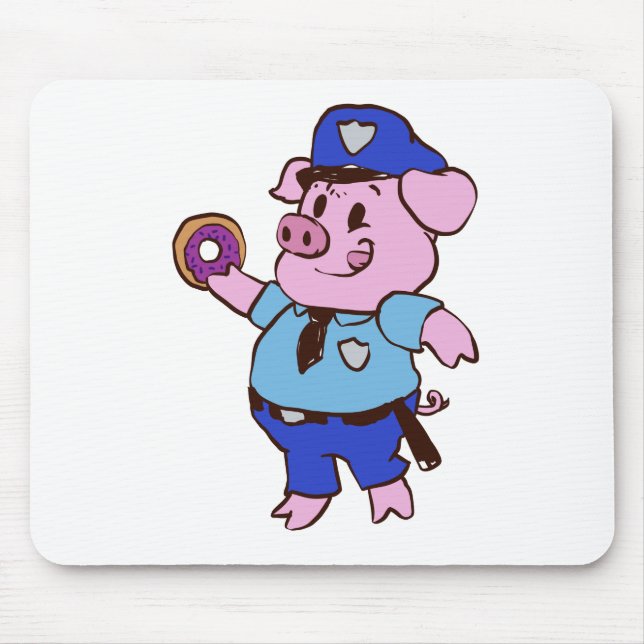 Tapis De Souris Un policier des cochons en train de manger un beig (Devant)