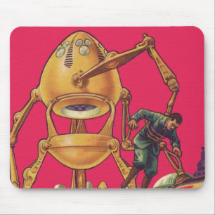 Tapis De Souris Un robot Alien de science-fiction vintage capture