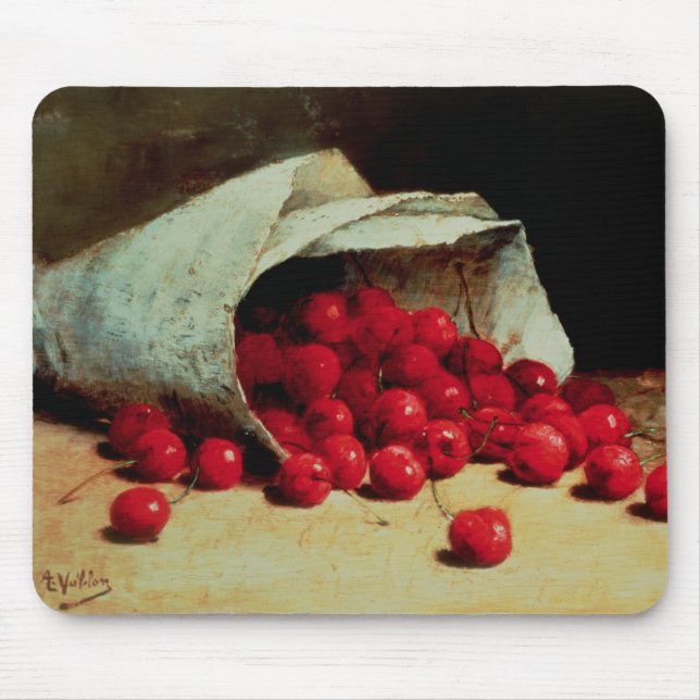 Tapis De Souris Un sac renversé des cerises (Devant)