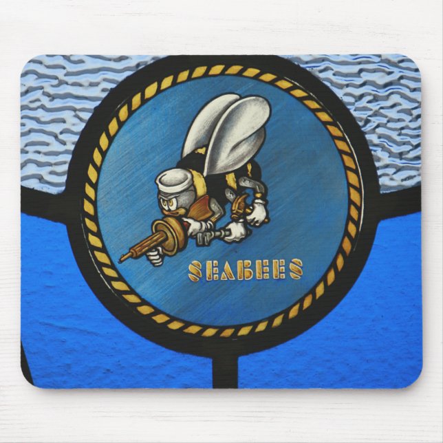 Tapis De Souris Un seul logo Seabee (Devant)