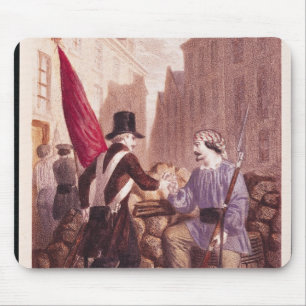 Tapis De Souris Un travailleur partageant son pain avec un