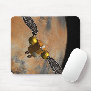 Tapis De Souris Un vaisseau Spacecraft Orbitant Mars.