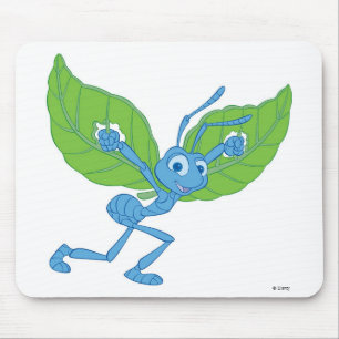 Tapis De Souris Un vol de bug's Life Flik avec des feuilles Disney