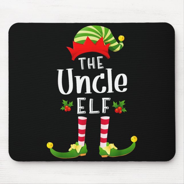 Tapis De Souris Uncle Christmas Elf Matching Pajama X-mas Party  (Devant)