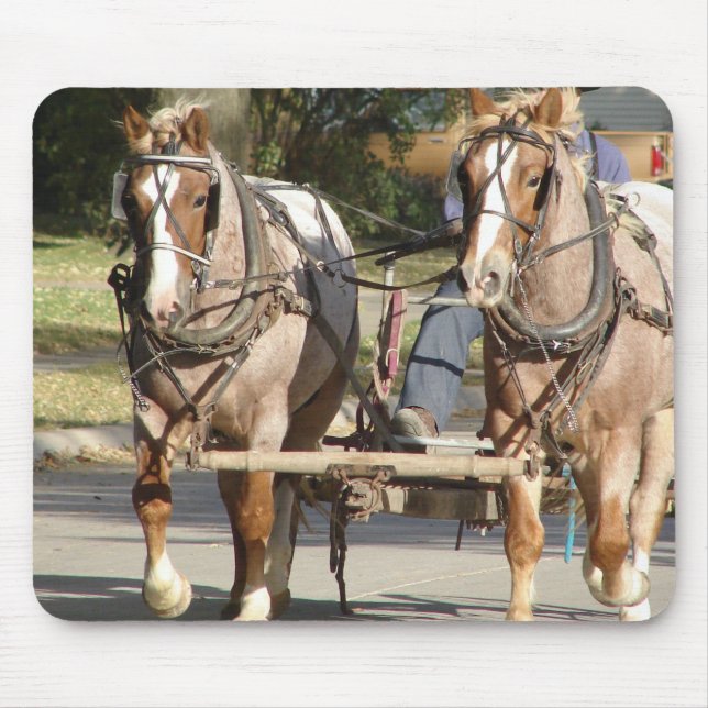 Tapis De Souris Une équipe assortie de chevaux (Devant)