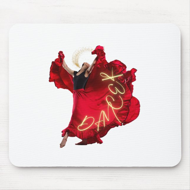 Tapis De Souris Une femme dansant en robe rouge (Devant)