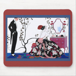 Tapis De Souris Une femme se prépare pour une fête