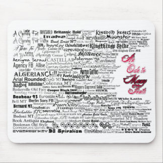 Tapis De Souris Une ode à beaucoup de polices Mousepad